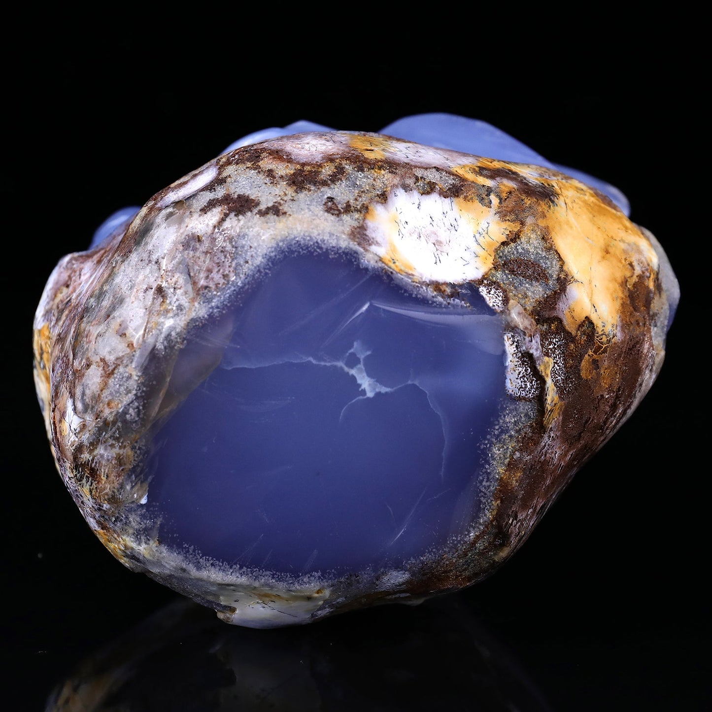 Nicedony Gemstone 6.1" Blue Chalcedony Hand Carved Lion Head - View 7