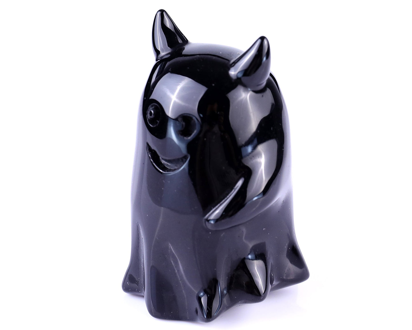 Nicedony 3.0" Black Obsidian Hand Carved Crystal Ghost Sculpture (SKU: 3100057) - Photo 7
