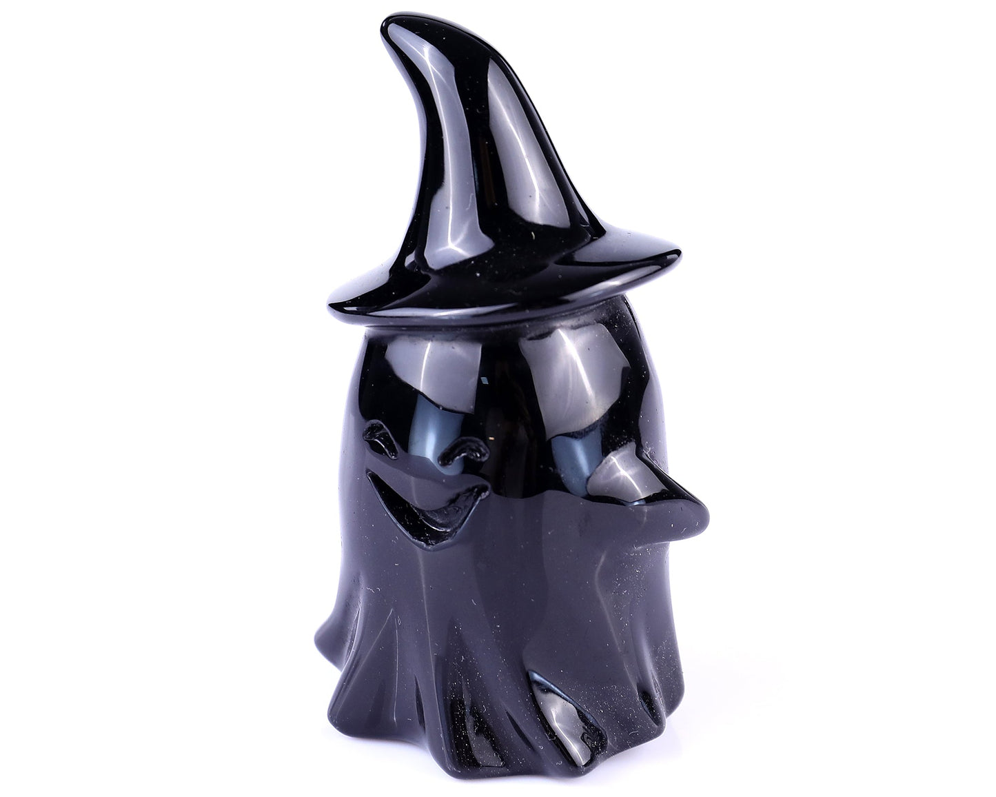 Nicedony 3.5" Black Obsidian Hand Carved Crystal Ghost Sculpture (SKU: 3100056) - Photo 7