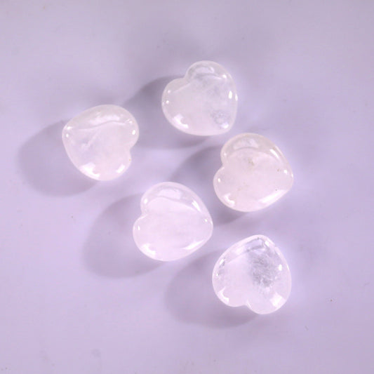 Nicedony Natural Angolan Quartz Rock Hand Carved Crystal Heart - 15mm(1kg)