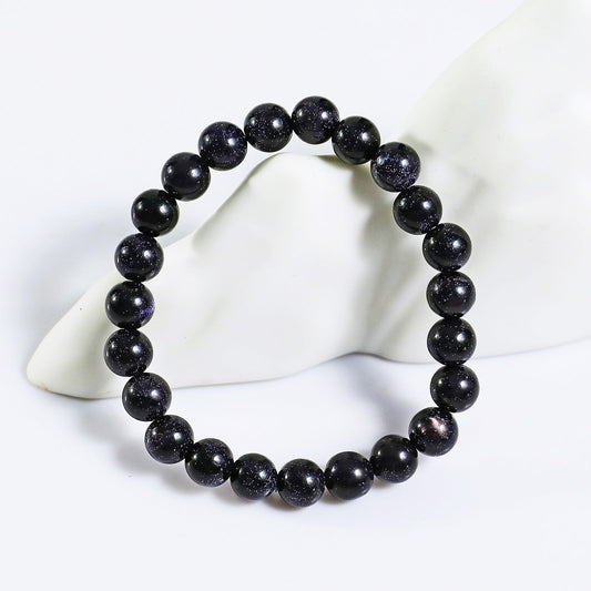 Nicedony Natural Blue Gold Stone Healing Energy Bracelet - 4mm