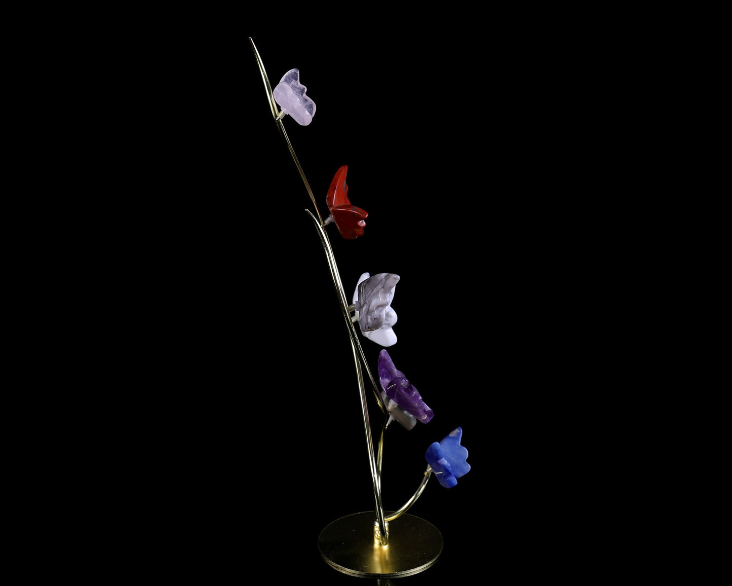 Nicedony Natural Crystal Colorful Butterfly with Golden Metal Stand - View 5