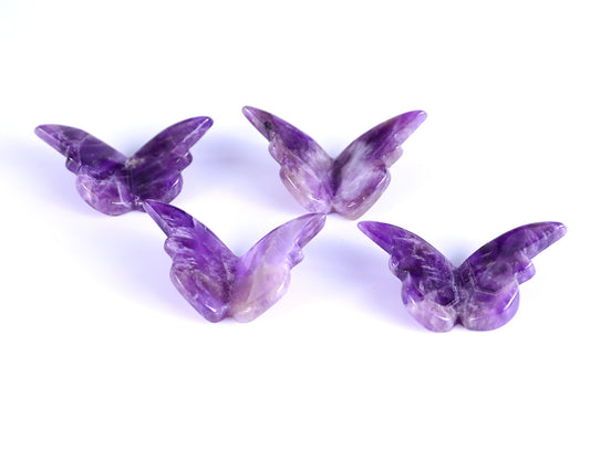Nicedony Dream Amethyst Hand Carved Crystal Butterfly Set (4pcs) - 58*30*5mm