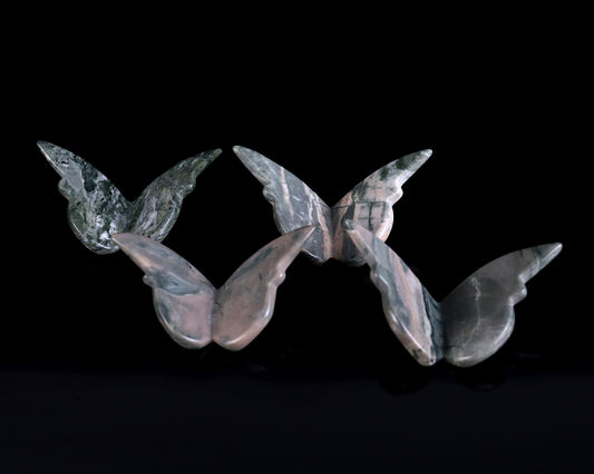 Nicedony Jiulong Jade Hand Carved Crystal Butterfly Set (4pcs) - 58*30*5mm
