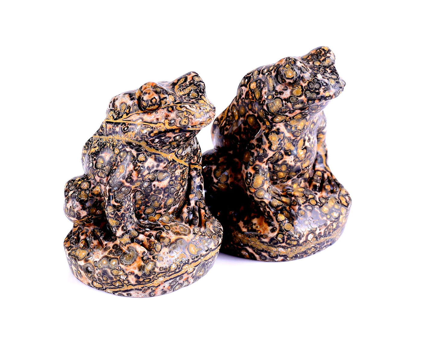 Nicedony Red Leopard Skin Jasper Hand Carved Crystal Frog Sculpture - View 8
