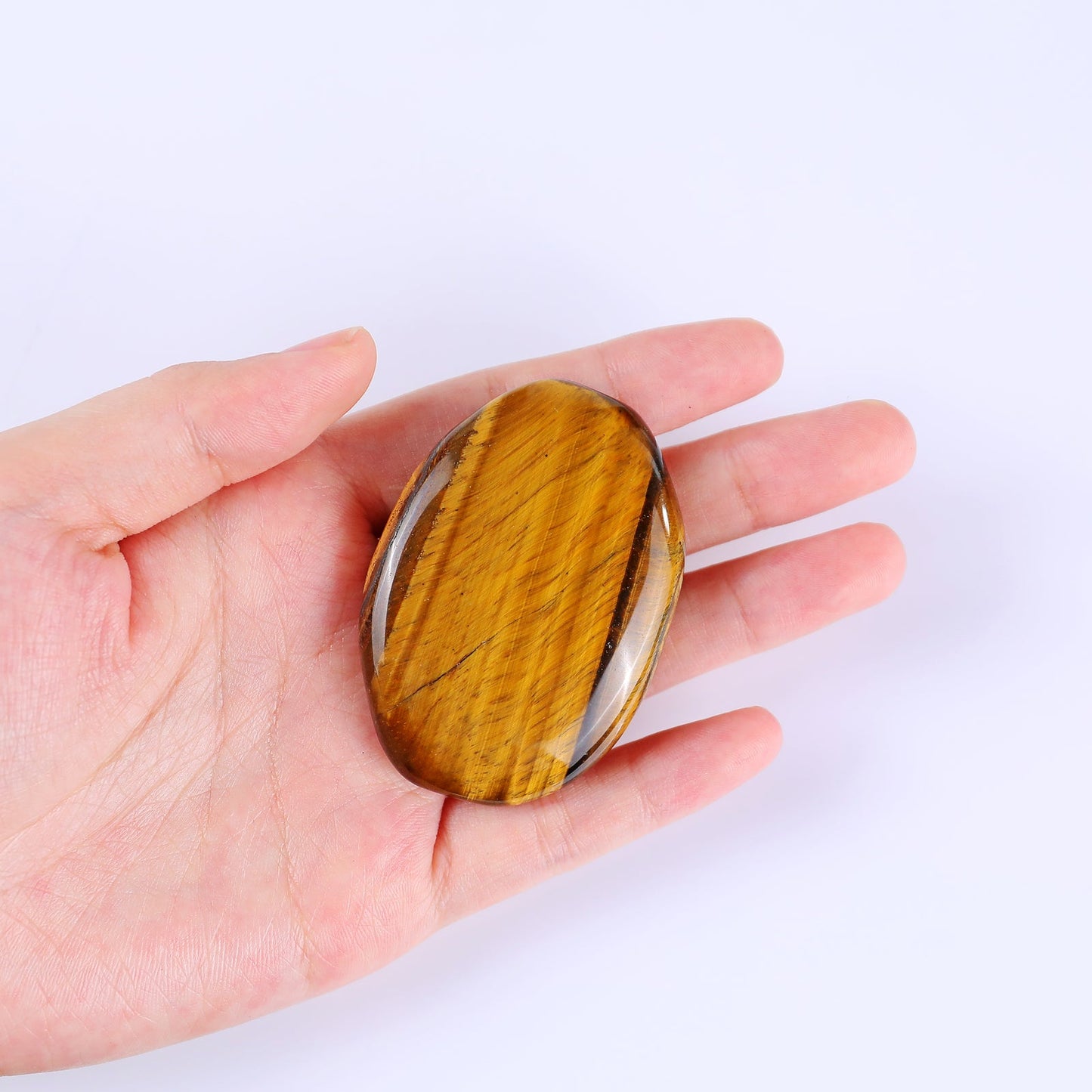 Nicedony Natural Tiger Iron Eye Hand Carved Crystal Polished Palm Stone - View 6