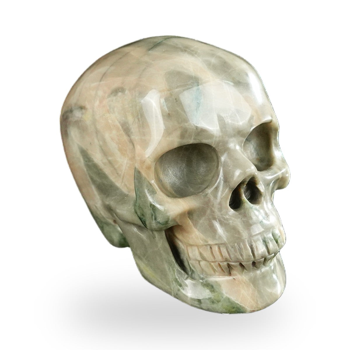 Nine Dragon Jade crystal skull 2.2" SKH20HA01 view 3