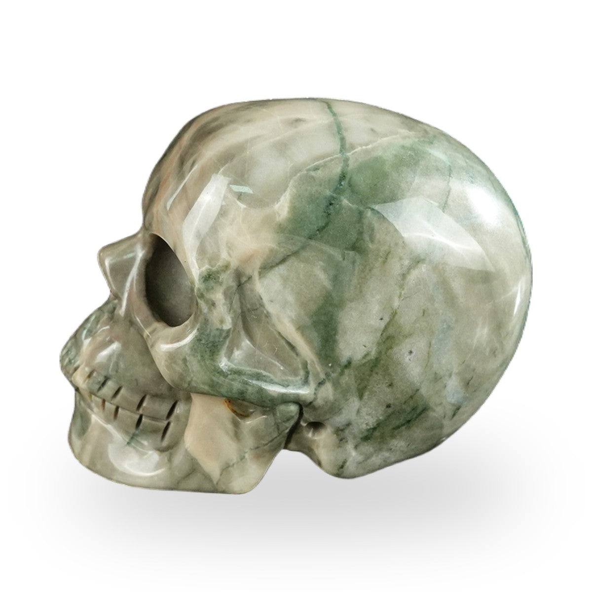 Nine Dragon Jade crystal skull 2.2" SKH20HA01 view 6