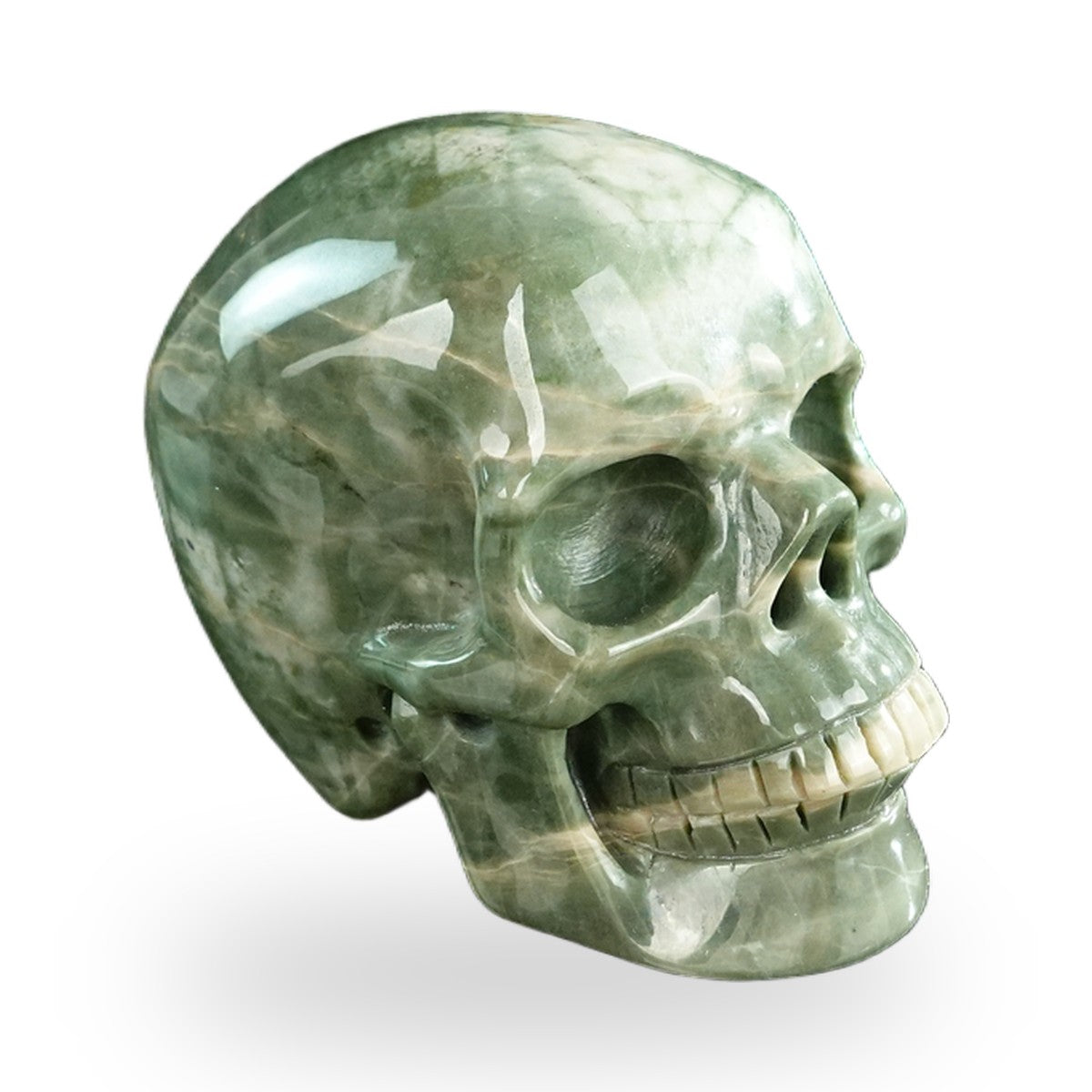 Nine Dragon Jade crystal skull 3" SKH30HA01 view 4