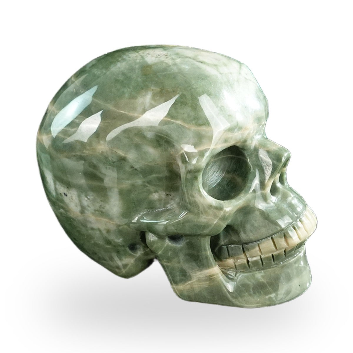 Nine Dragon Jade crystal skull 3" SKH30HA01 view 5
