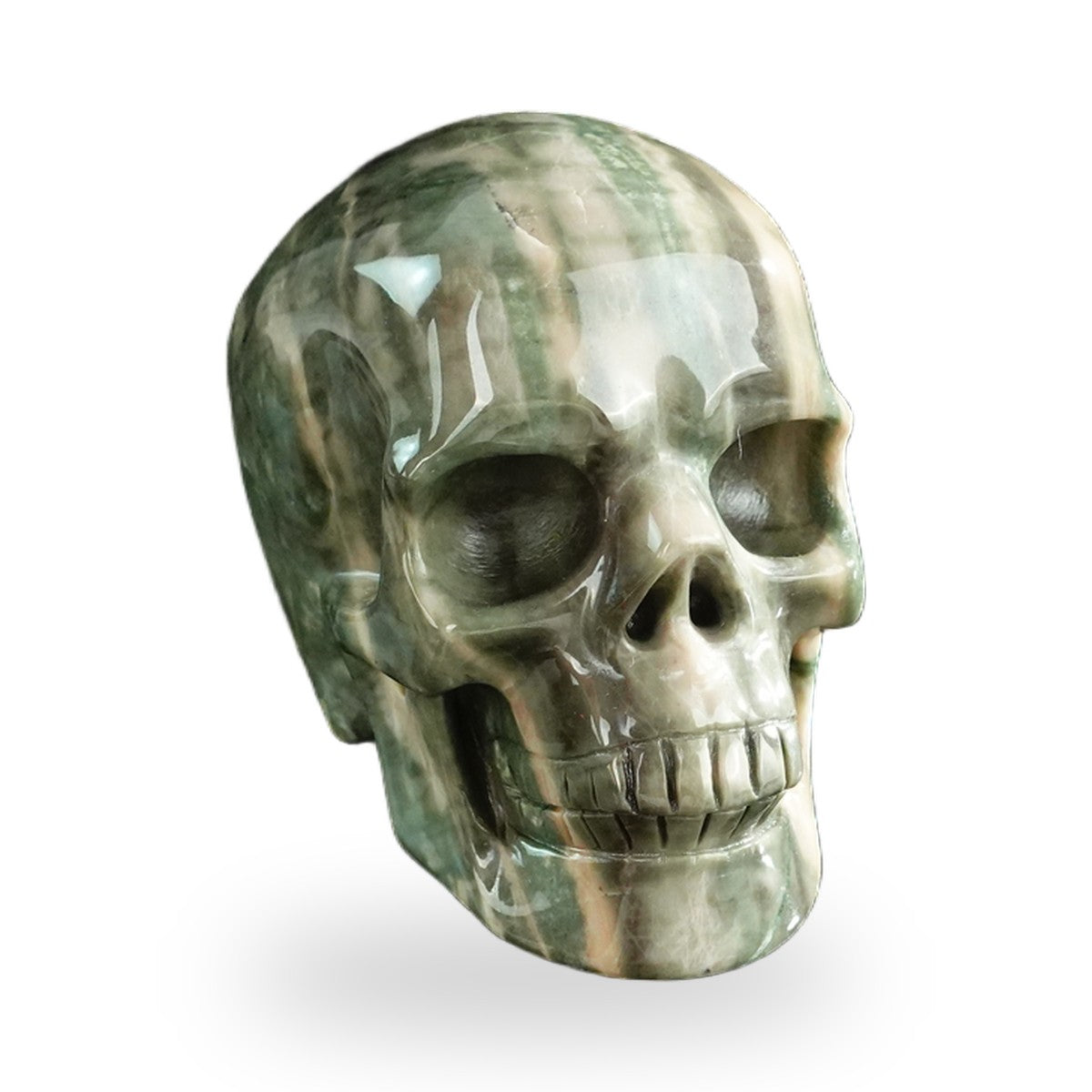 Nine Dragon Jade crystal skull 3" SKH30HA02 photo 2