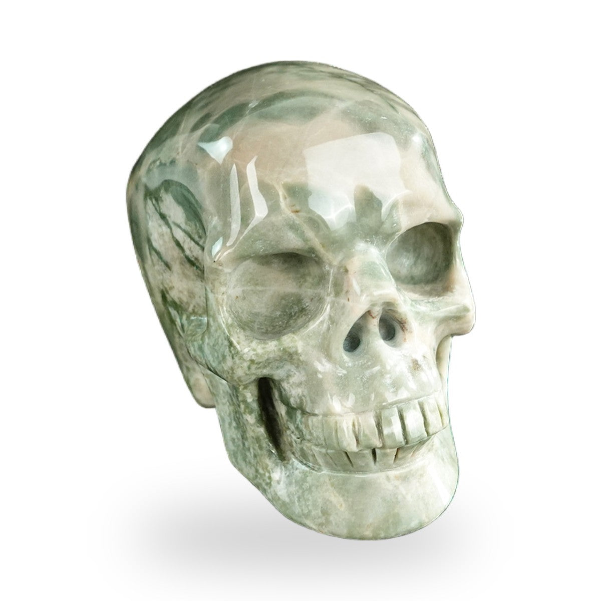 Nine Dragon Jade crystal skull 3" SKH30HA09 photo 2