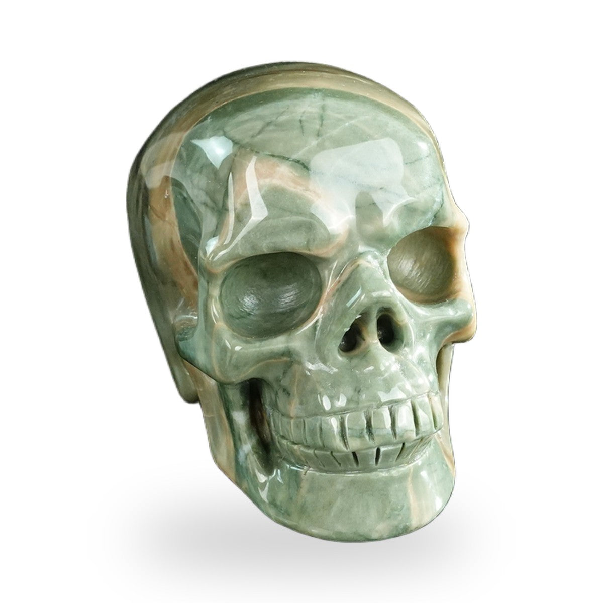 Nine Dragon Jade crystal skull 3" SKH30HA11 photo 3