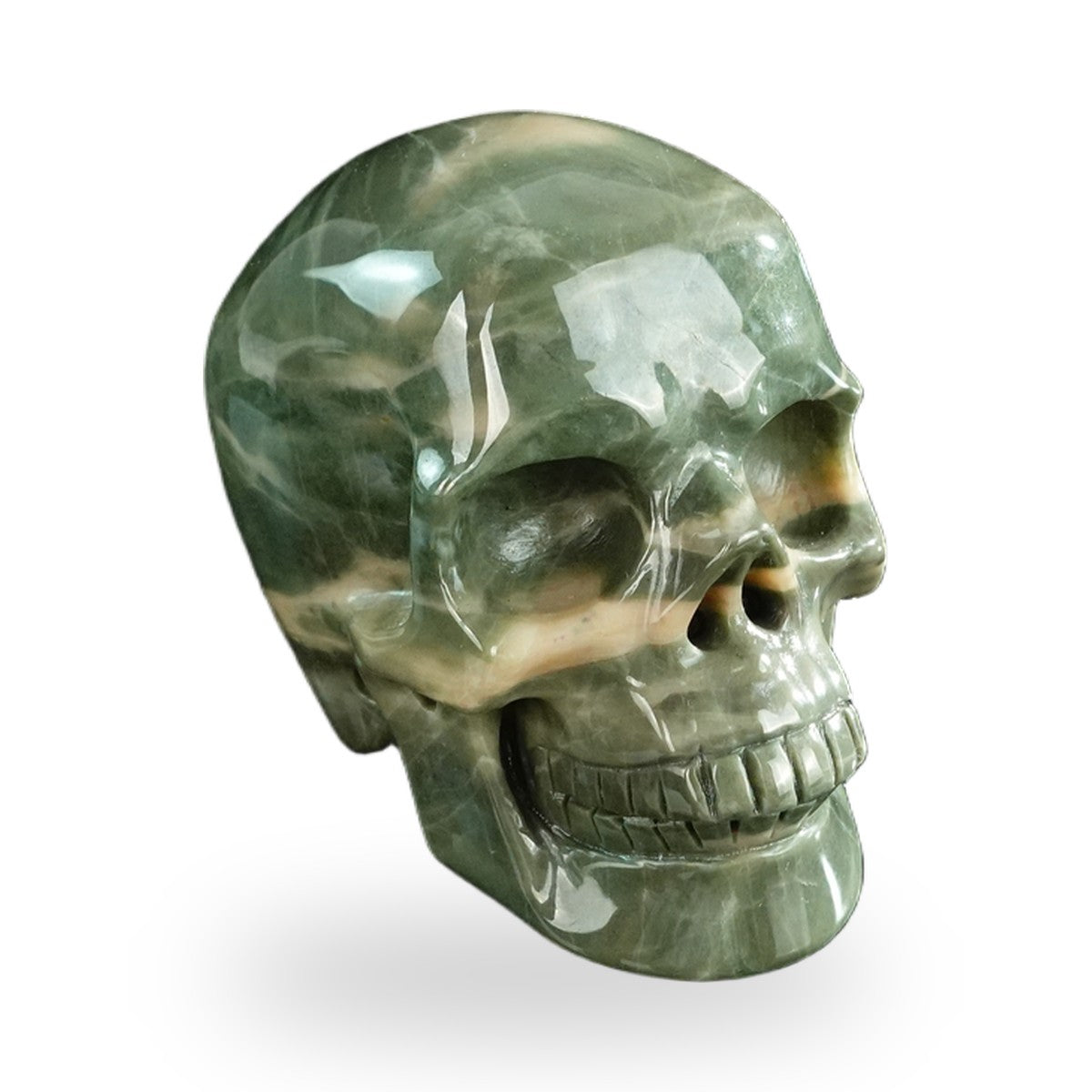 Nine Dragon Jade crystal skull 3" SKH30HA17 photo 2