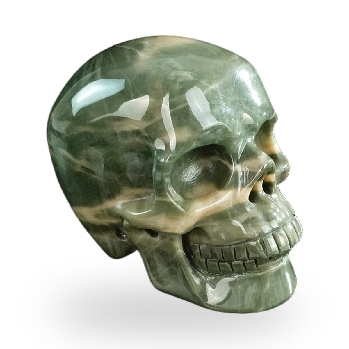 Nine Dragon Jade crystal skull 3" SKH30HA17 photo 3