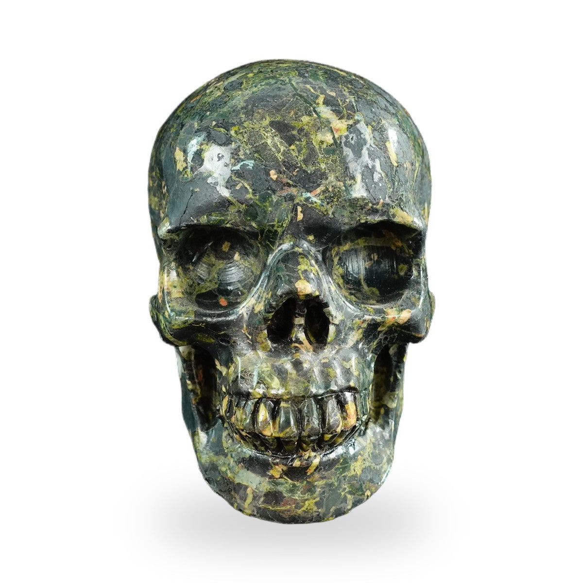 Plum Blossom Jade crystal skull 4.5" SKH45PB01 hand carved gemstone