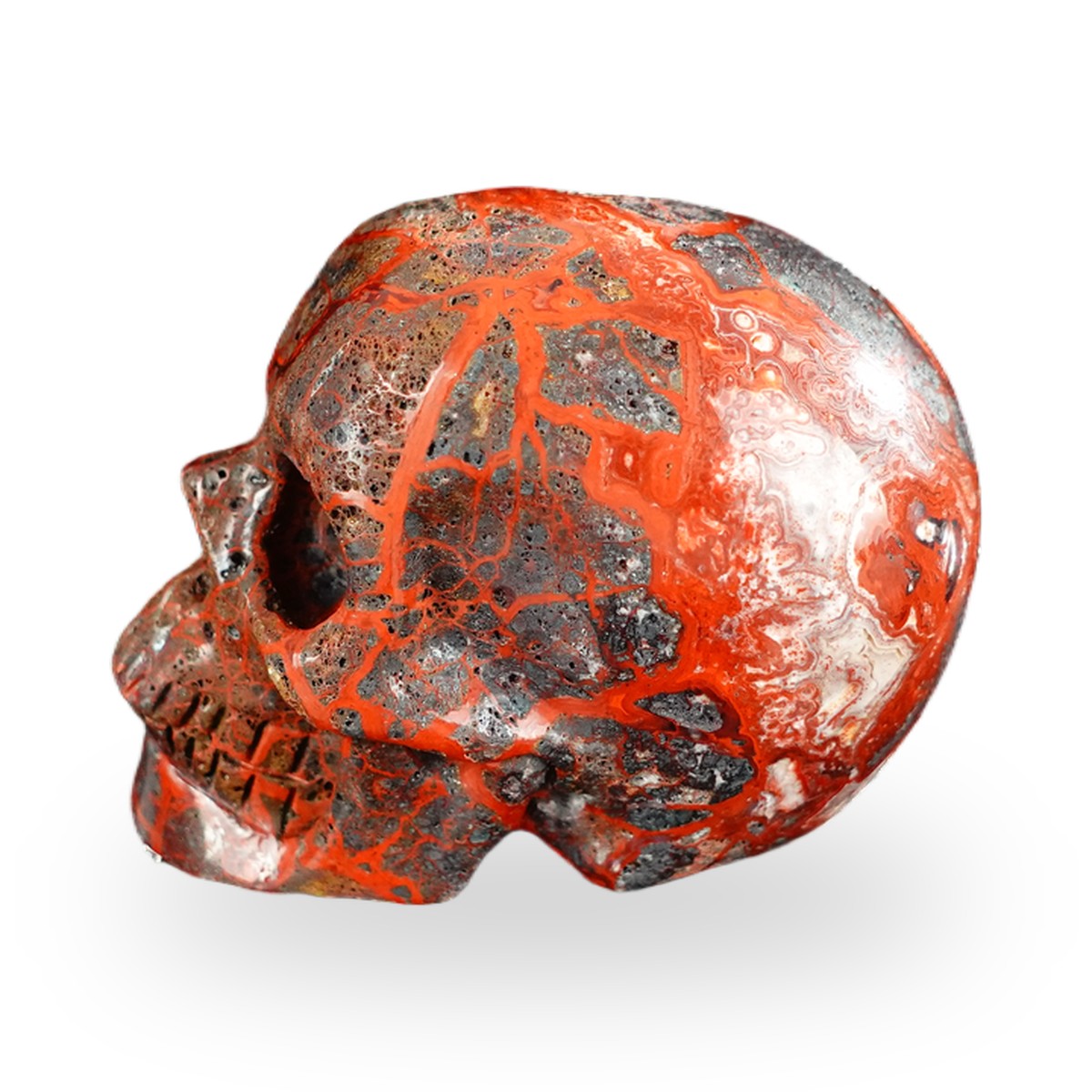 Red Crazy Lace Agate crystal skull 2.2" SKH20RC05 photo 6
