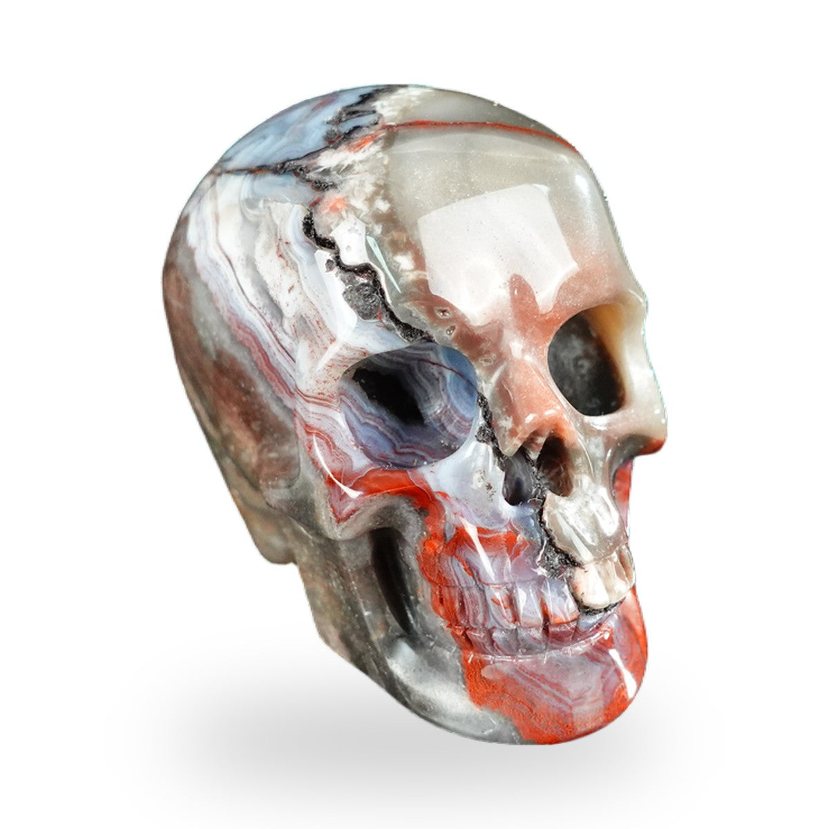 Red Crazy Lace Agate crystal skull 2.2" SKH20RC08 photo 2