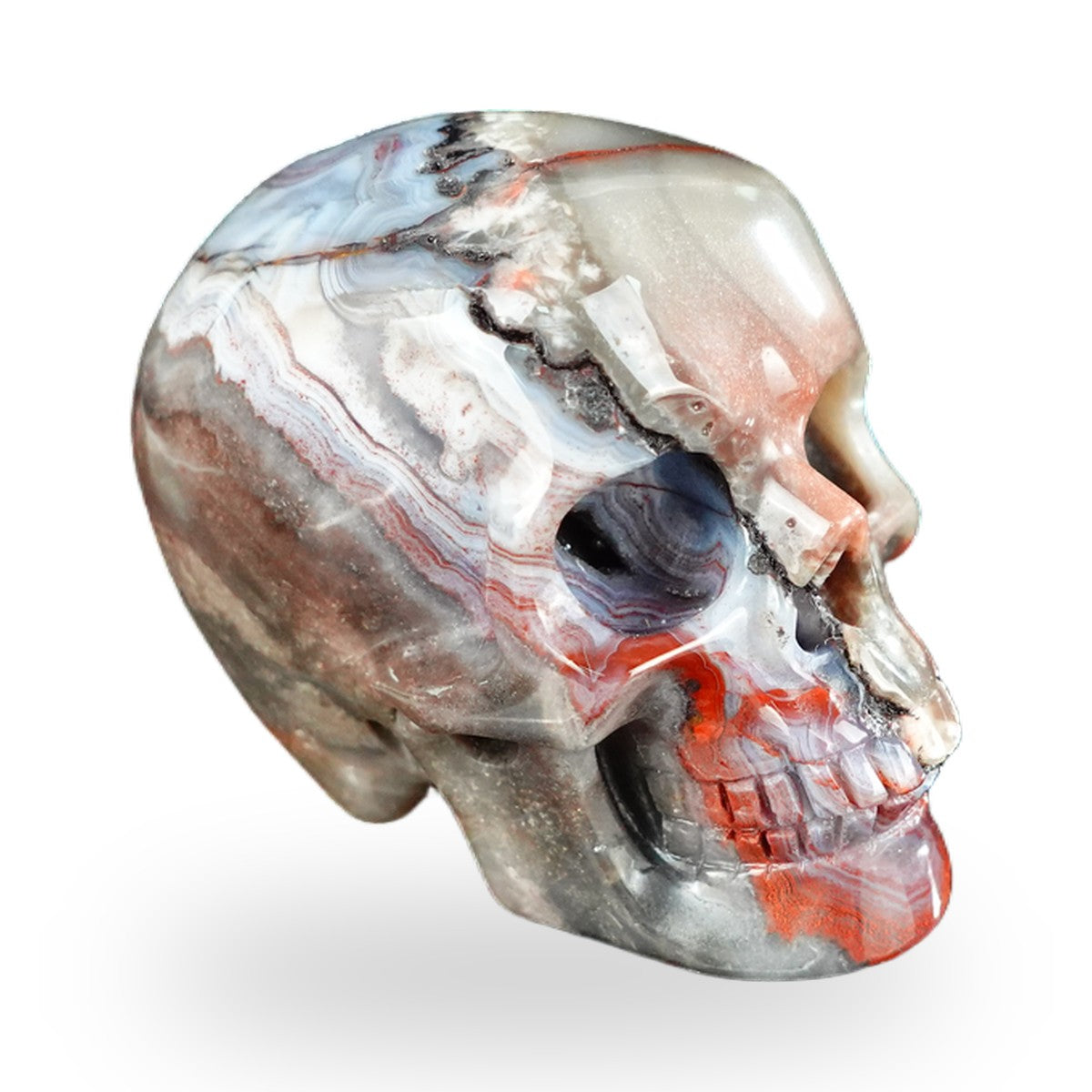 Red Crazy Lace Agate crystal skull 2.2" SKH20RC08 photo 3