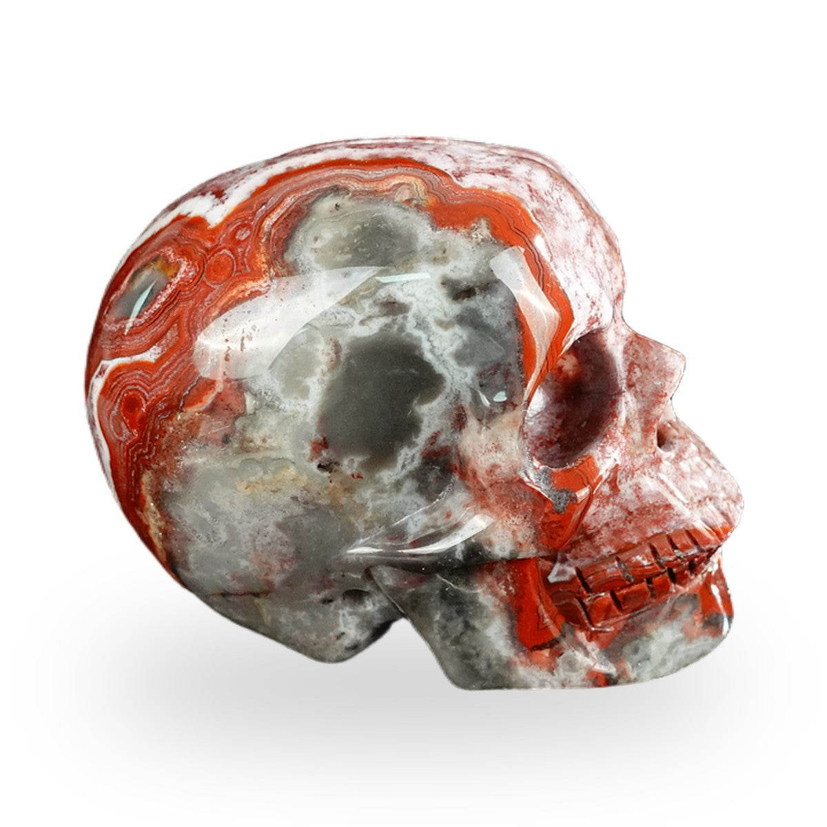 Red Crazy Lace Agate crystal skull 2.2" SKH20RC14 photo 4