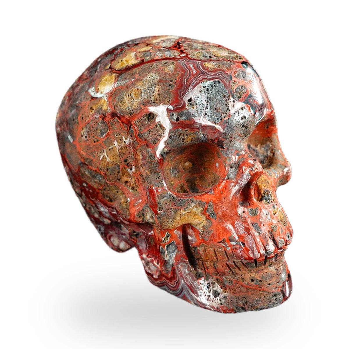 Red Crazy Lace Agate crystal skull 2.2" SKH20RC17 photo 2