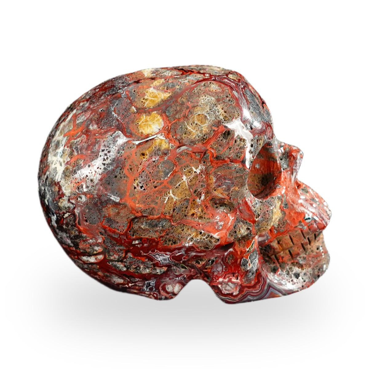 Red Crazy Lace Agate crystal skull 2.2" SKH20RC17 photo 4