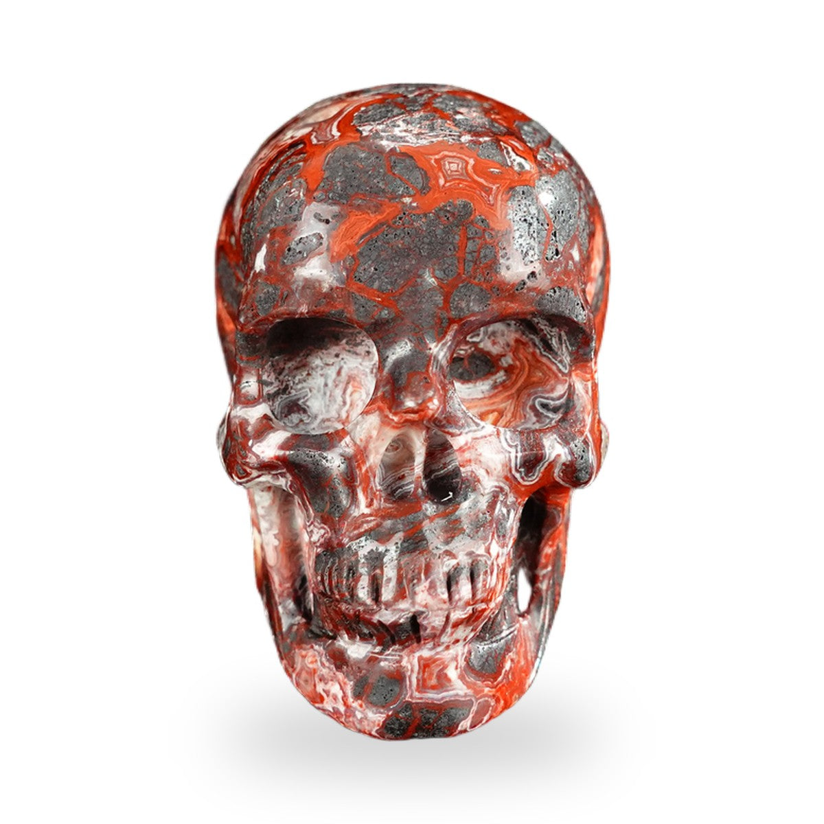 Red Crazy Lace Agate crystal skull 2.2" SKH20RC18 photo 1