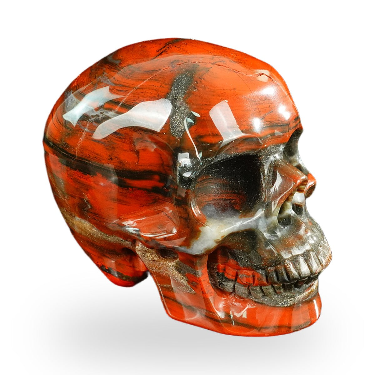 Red Jasper crystal skull 4.5" SKH45RJ01 view 3