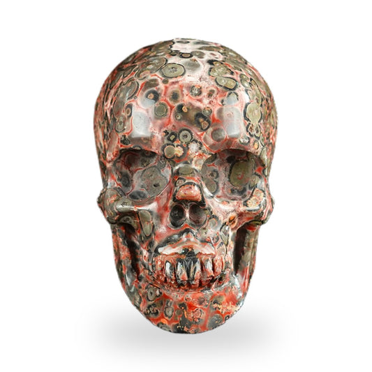Red Leopard Skin Jasper crystal skull 2.2" SKH20LS01 hand carved gemstone