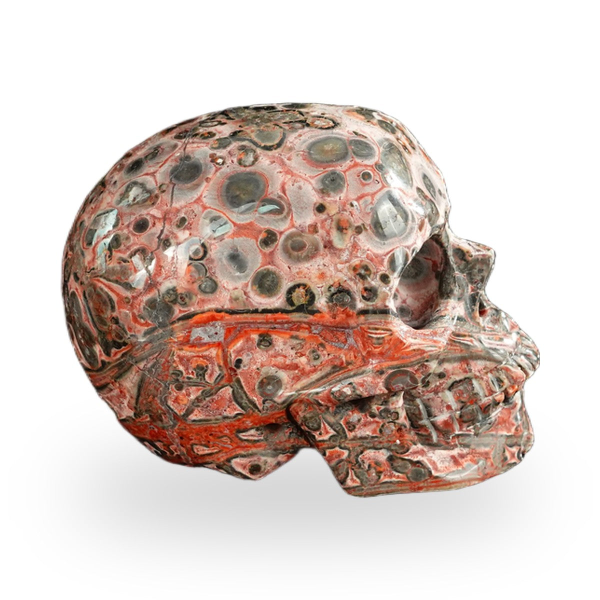 Red Leopard Skin Jasper crystal skull 2.2" SKH20LS04 photo 3