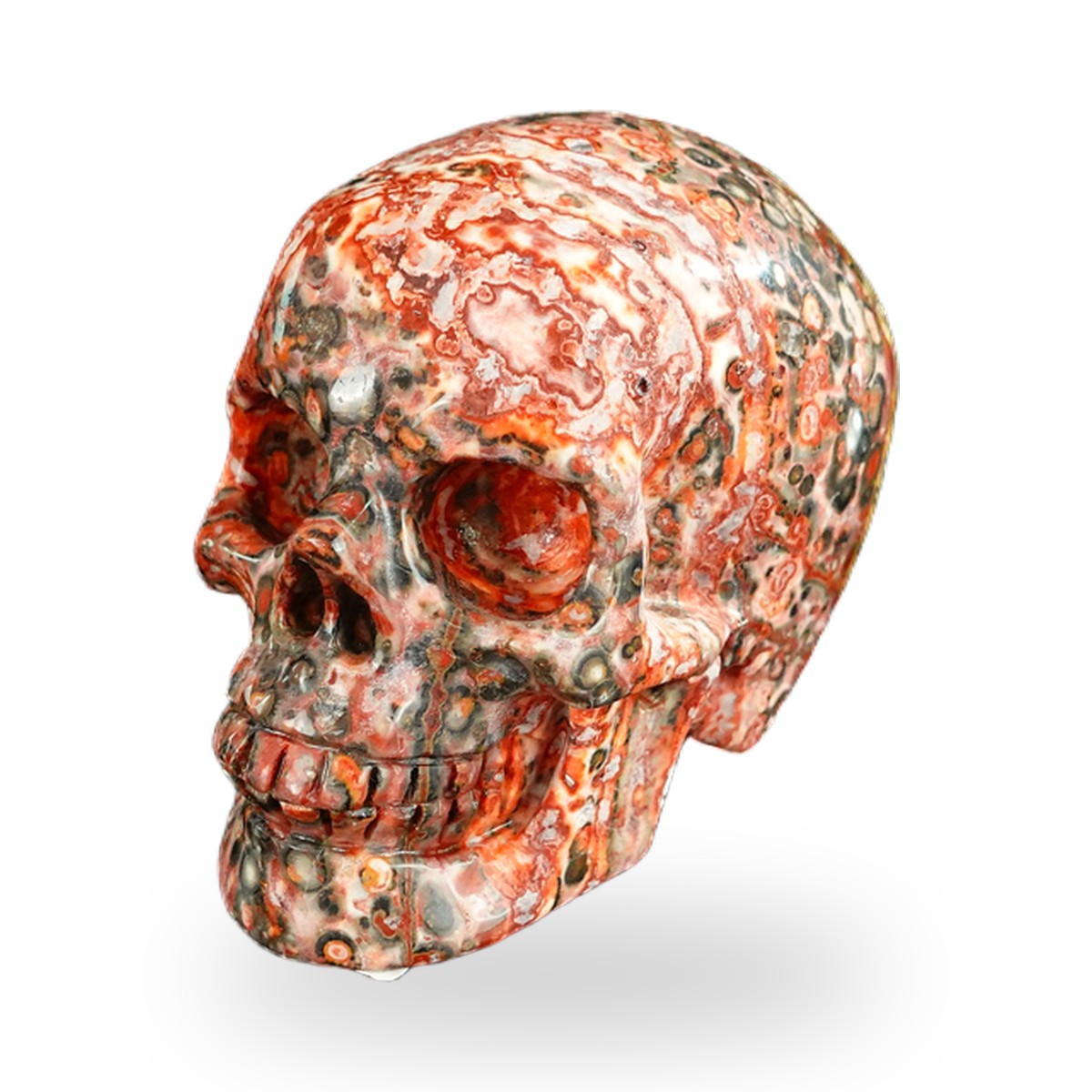 Red Leopard Skin Jasper crystal skull 2.2" SKH20LS12 photo 7