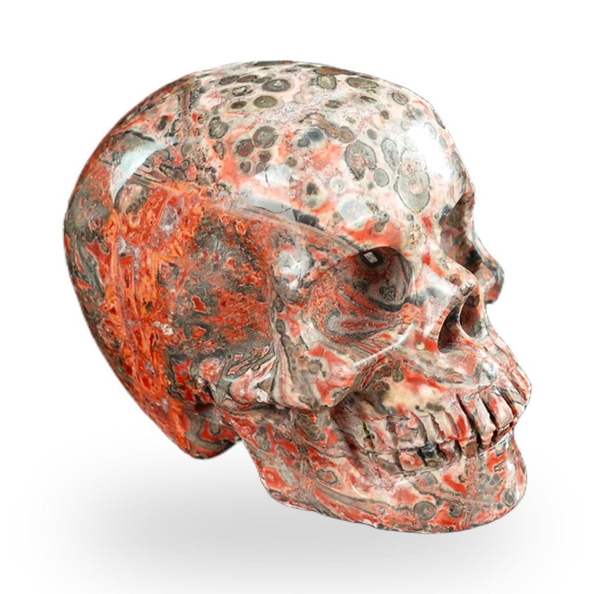 Red Leopard Skin Jasper crystal skull 2.2" SKH20LS14 photo 3