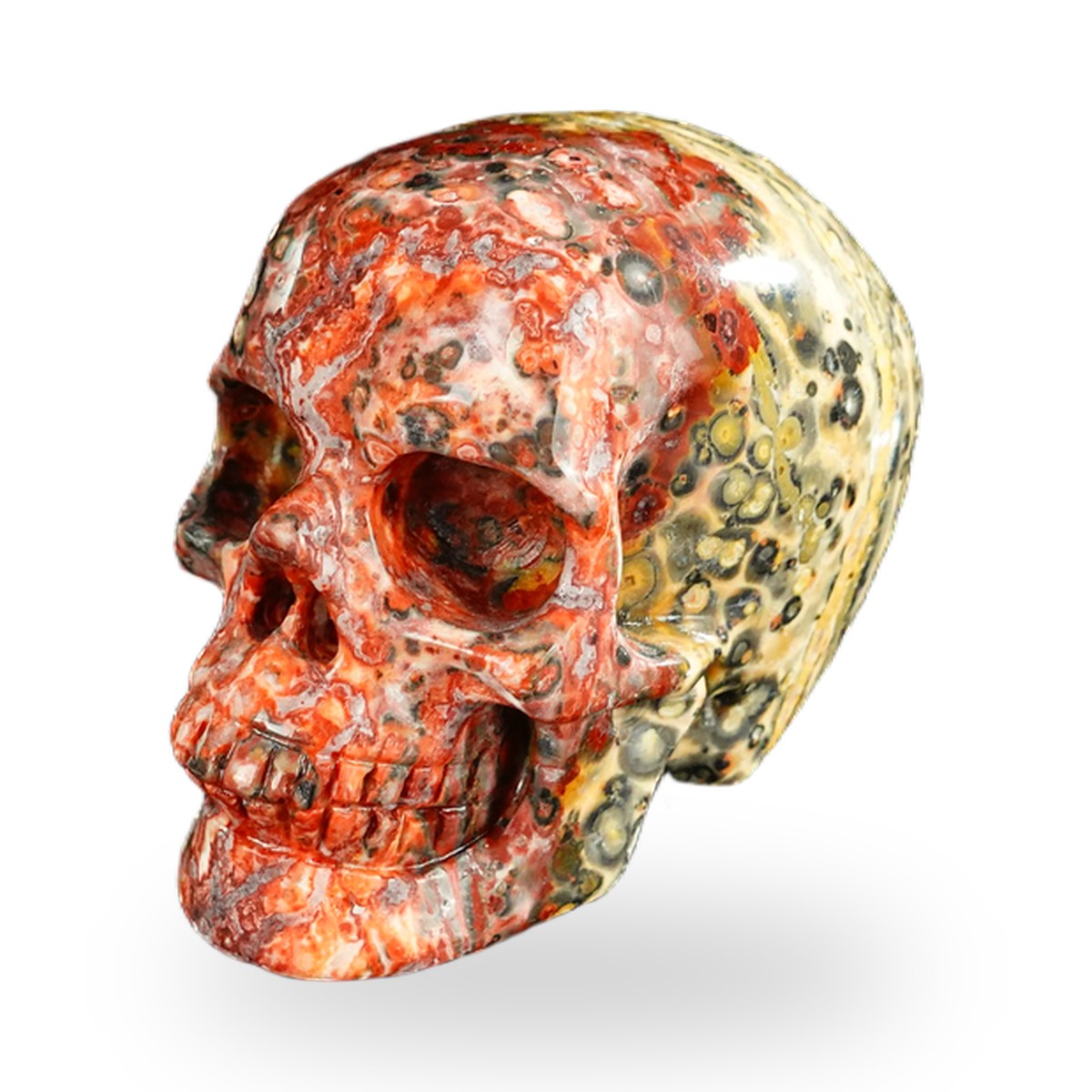 Red Leopard Skin Jasper crystal skull 2.2" SKH20LS15 photo 7