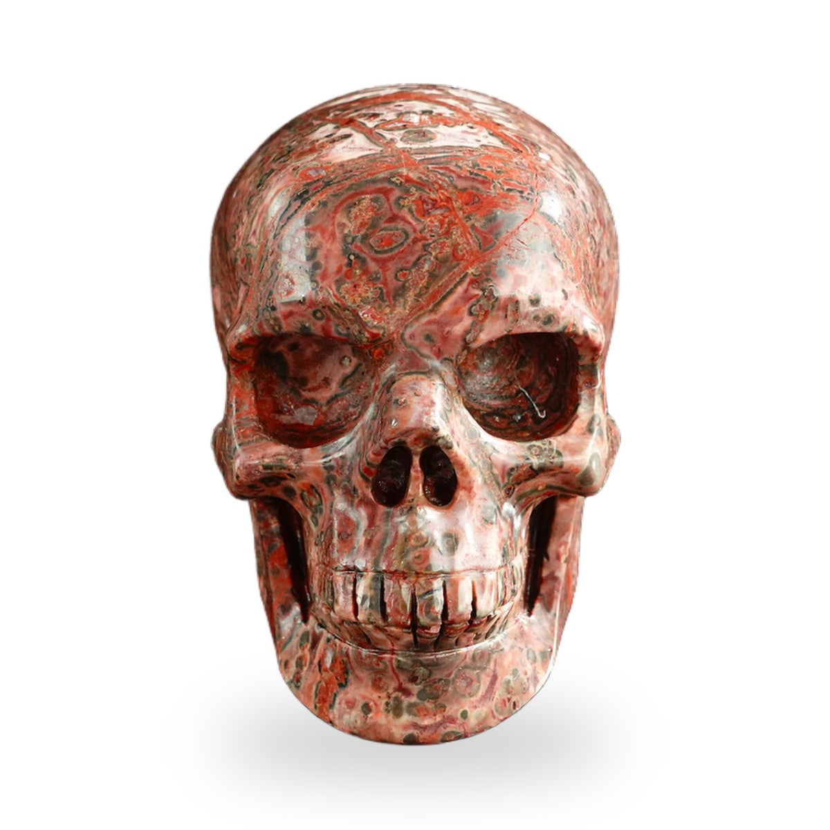 Red Leopard Skin Jasper crystal skull 3" SKH30LS03 photo 1