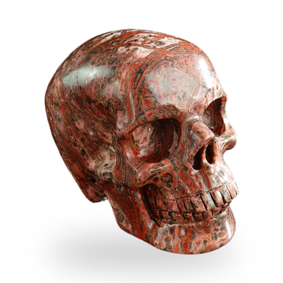 Red Leopard Skin Jasper crystal skull 3" SKH30LS03 photo 3