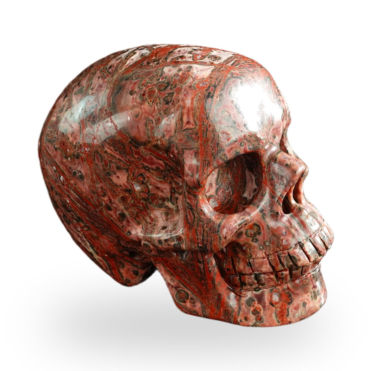 Red Leopard Skin Jasper crystal skull 3" SKH30LS03 photo 4