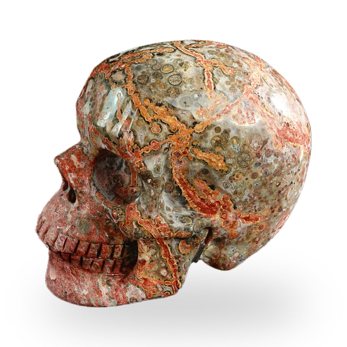 Red Leopard Skin Jasper crystal skull 3" SKH30LS04 photo 8