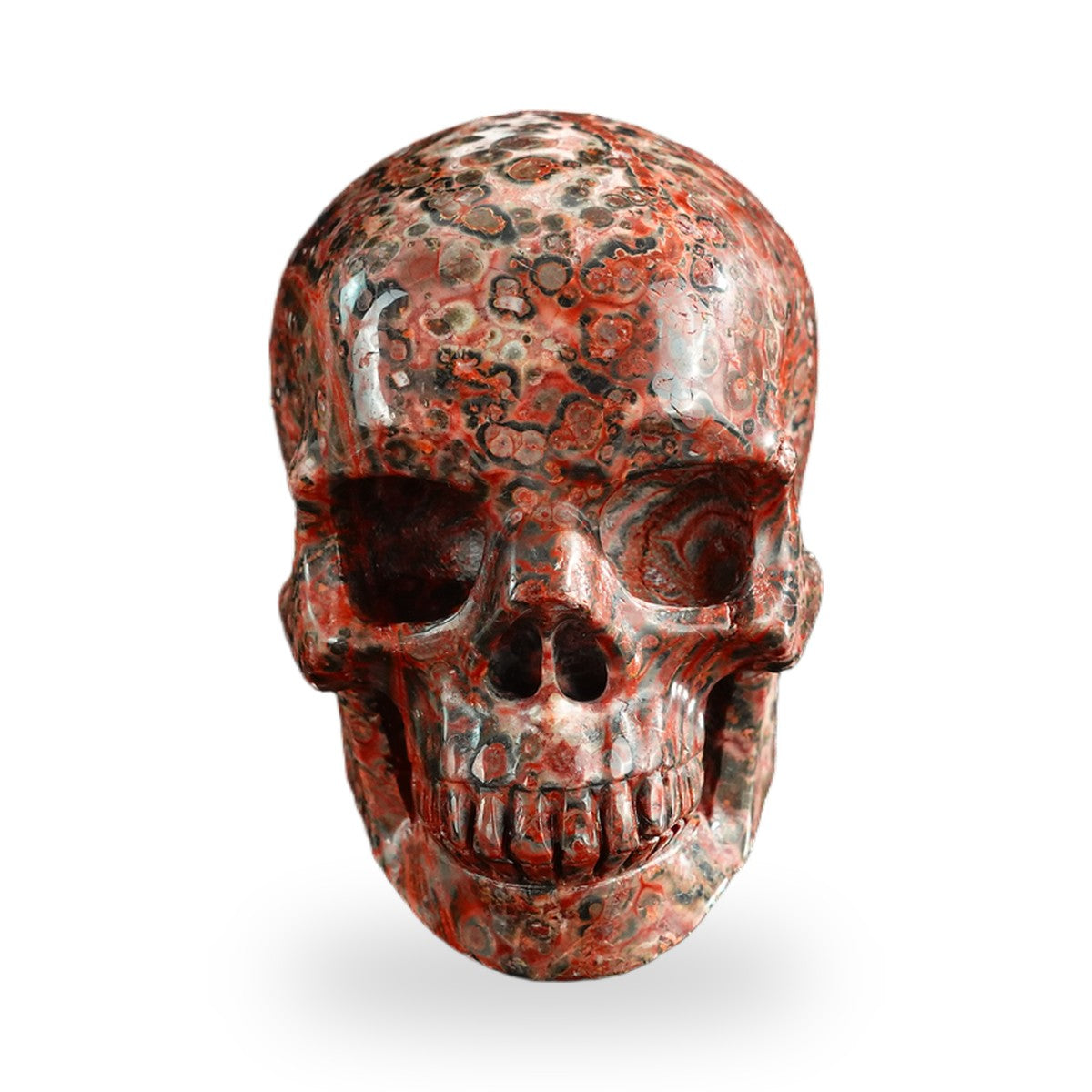 Red Leopard Skin Jasper crystal skull 3" SKH30LS06 photo 1