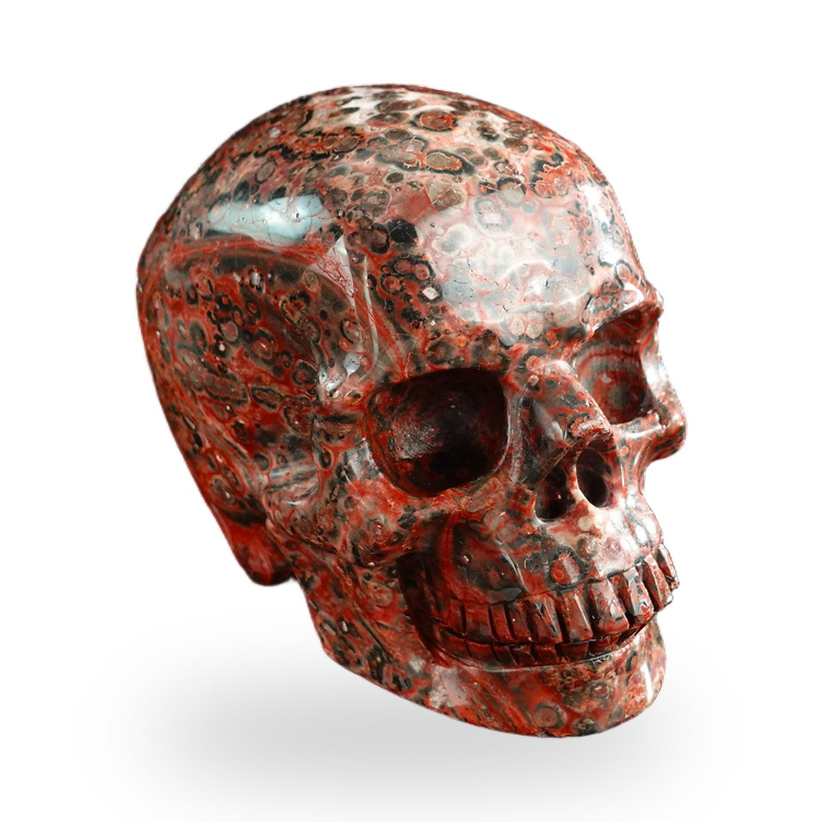 Red Leopard Skin Jasper crystal skull 3" SKH30LS06 photo 3