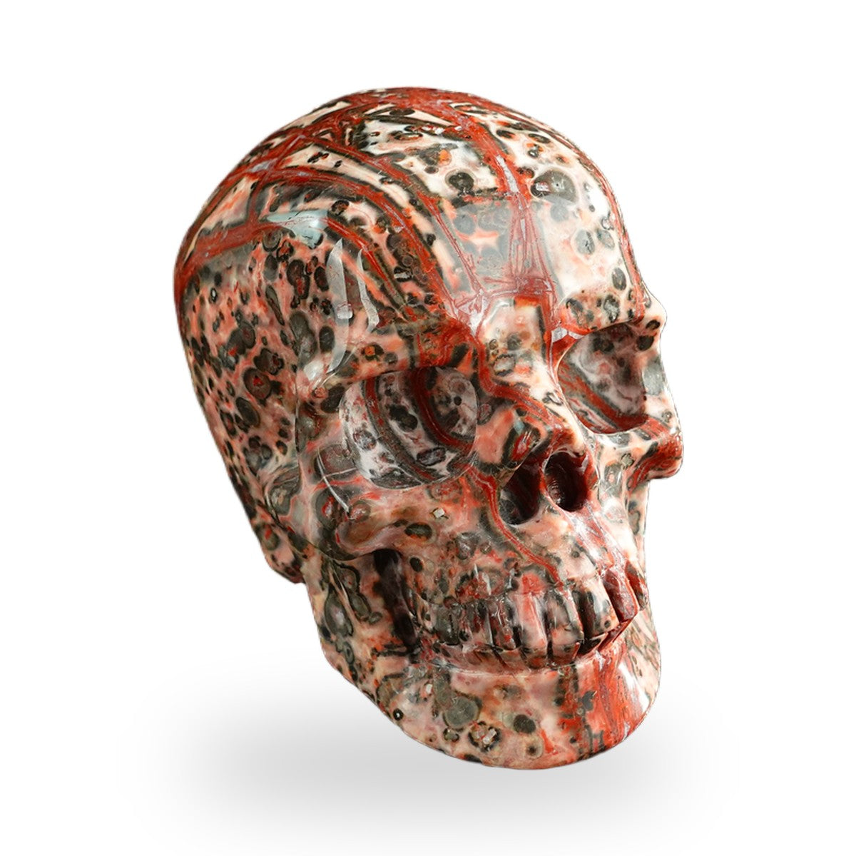 Red Leopard Skin Jasper crystal skull 3" SKH30LS08 photo 3