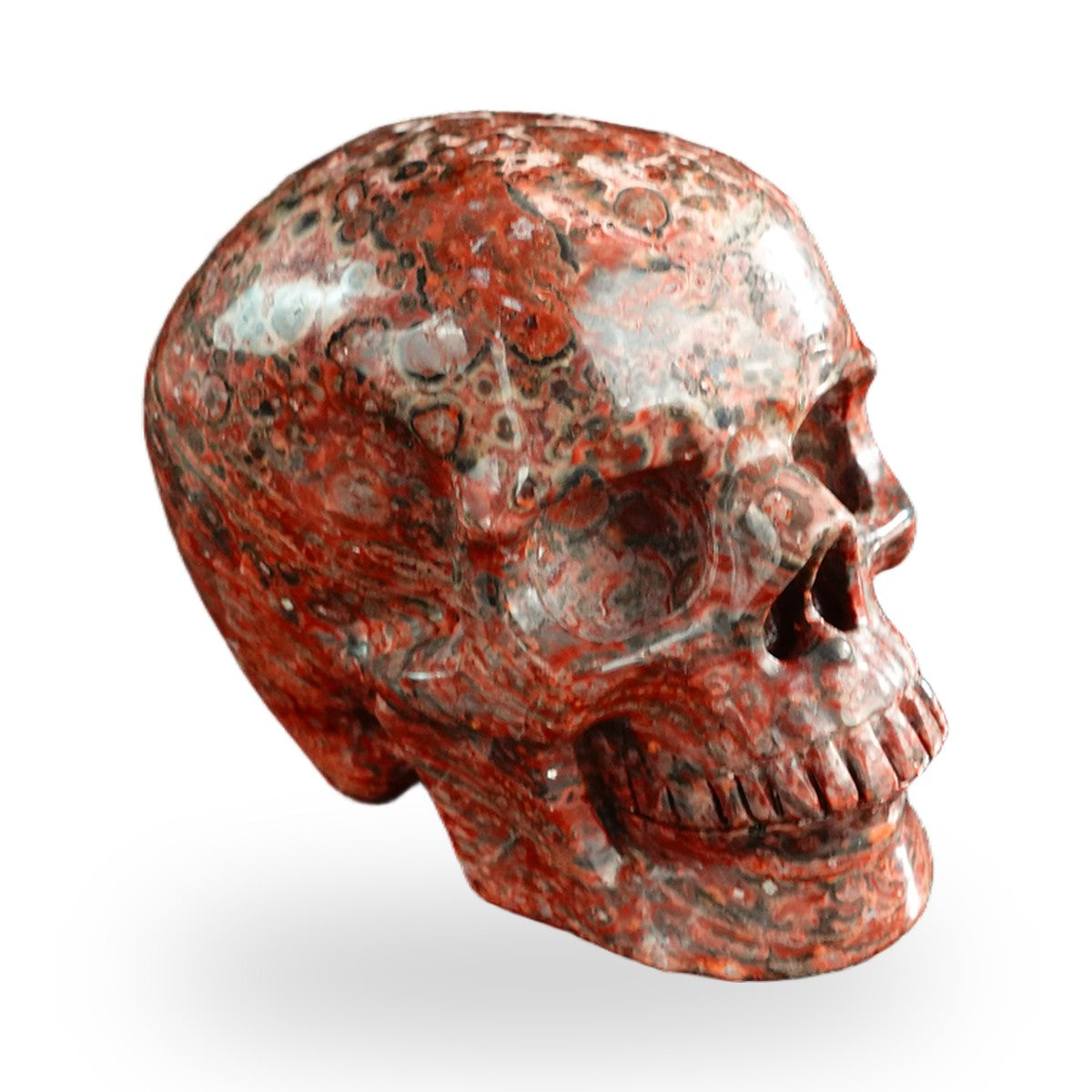 Red Leopard Skin Jasper crystal skull 3" SKH30LS09 photo 3