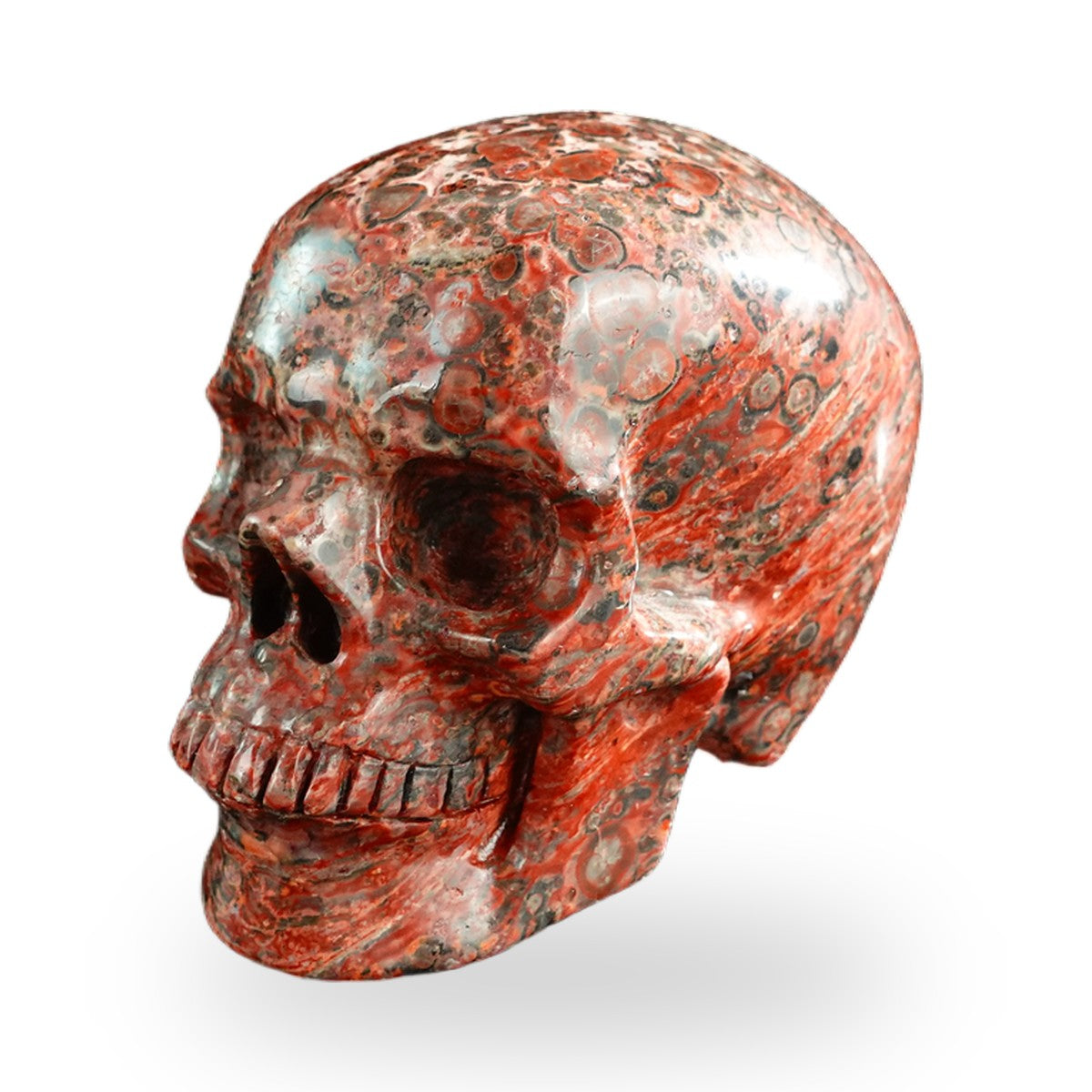 Red Leopard Skin Jasper crystal skull 3" SKH30LS09 photo 8