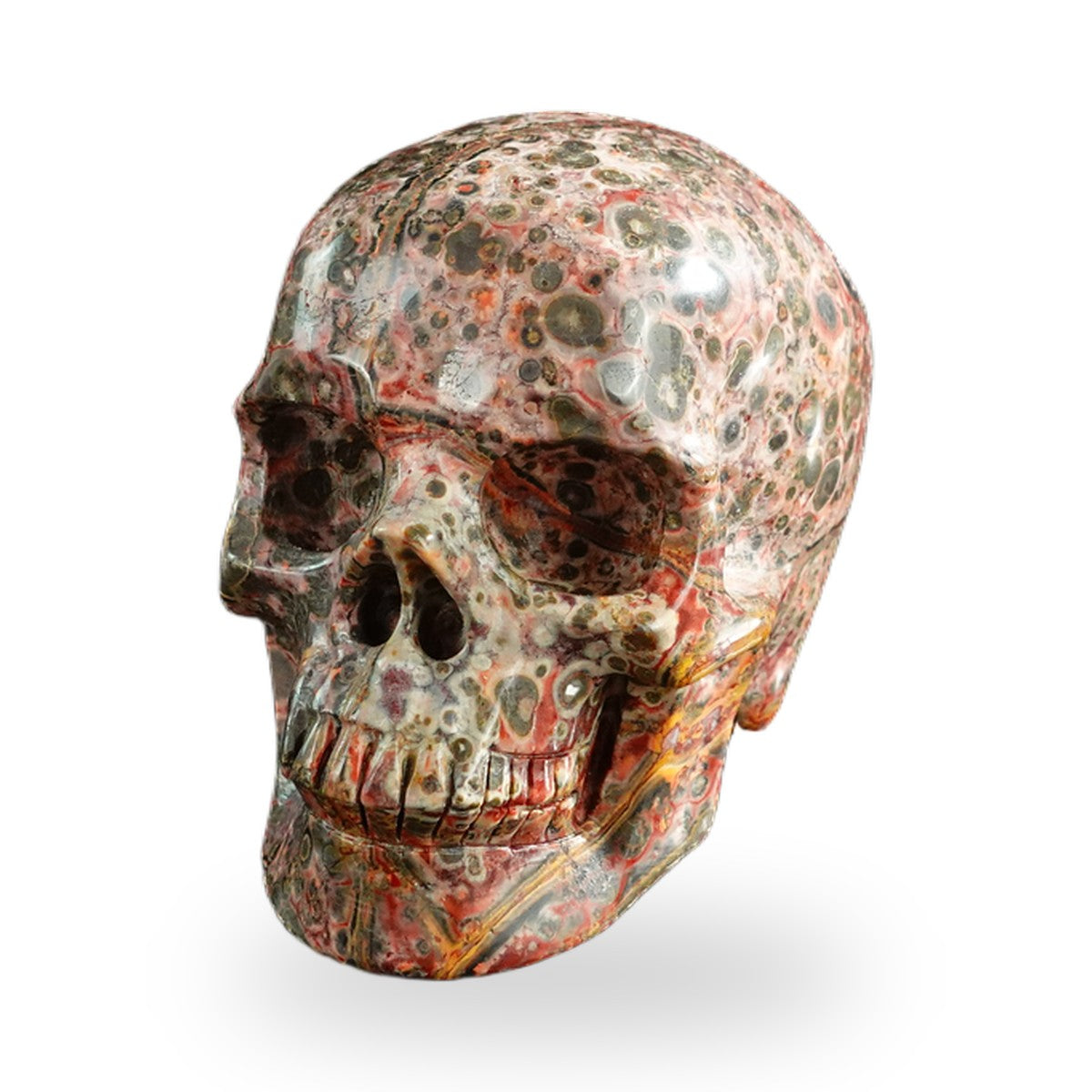 Red Leopard Skin Jasper crystal skull 3" SKH30LS11 photo 2