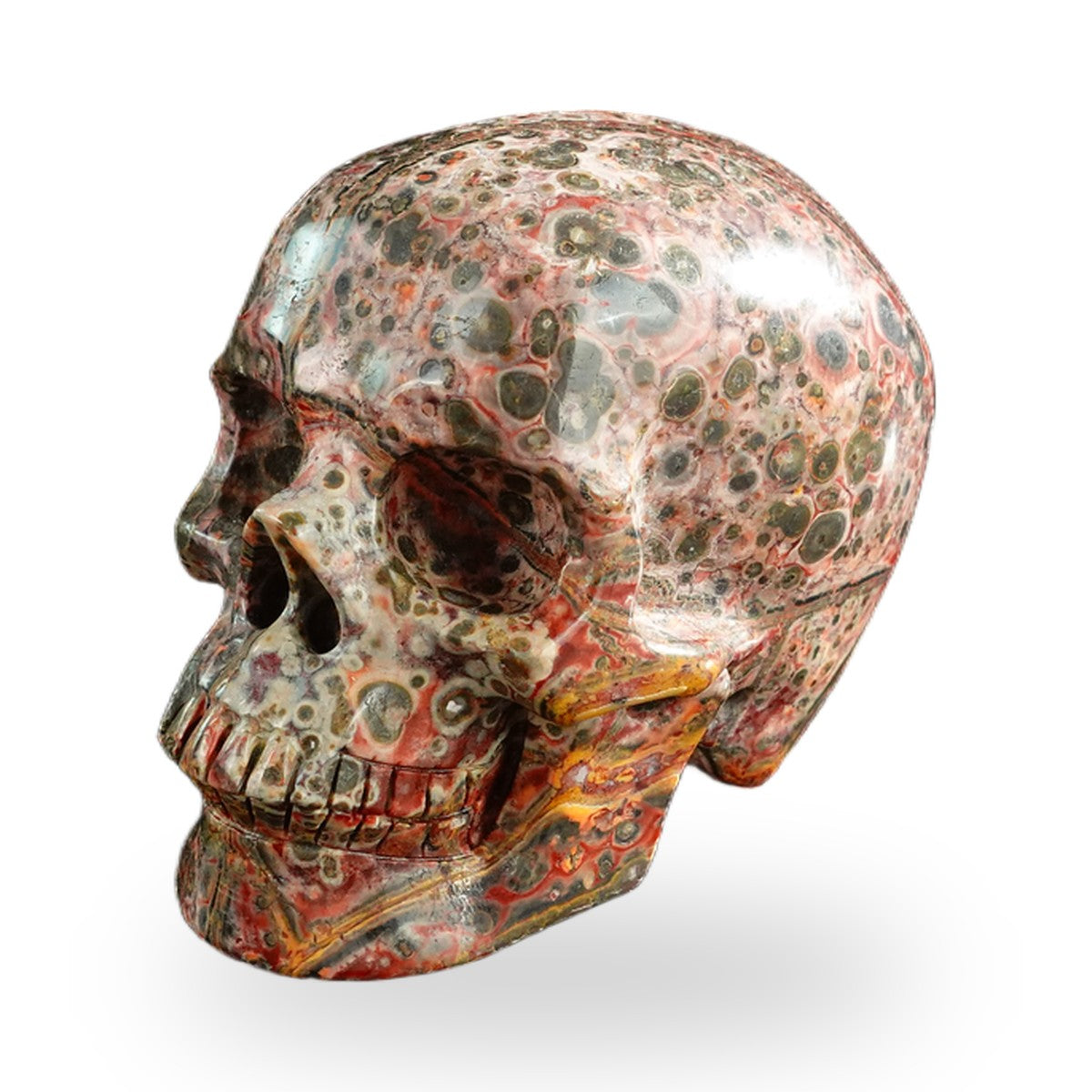 Red Leopard Skin Jasper crystal skull 3" SKH30LS11 photo 8