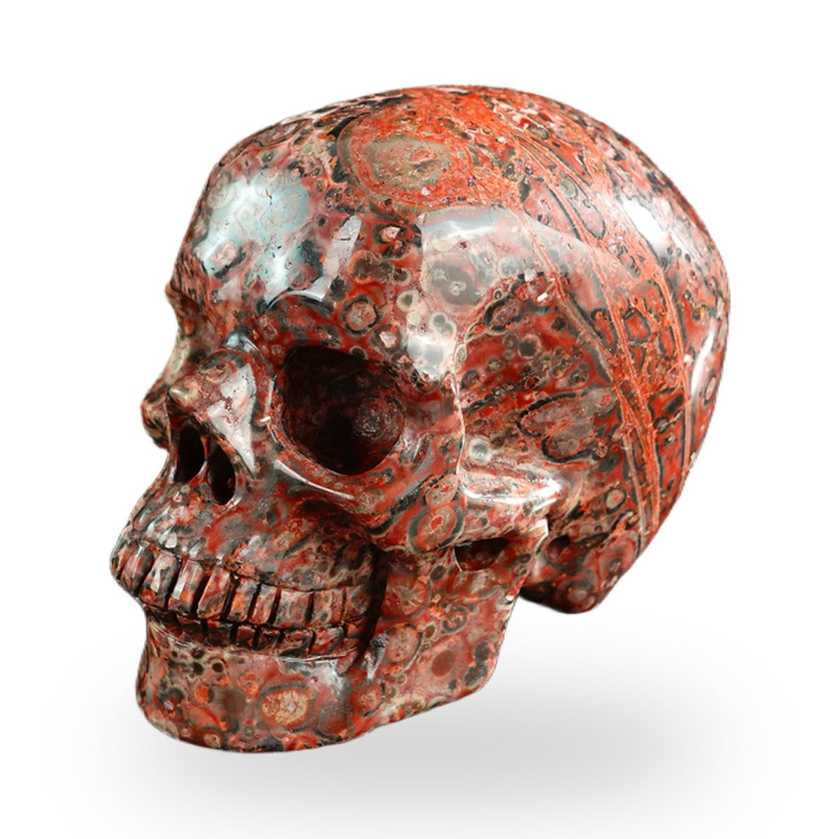 Red Leopard Skin Jasper crystal skull 3" SKH30LS13 photo 8