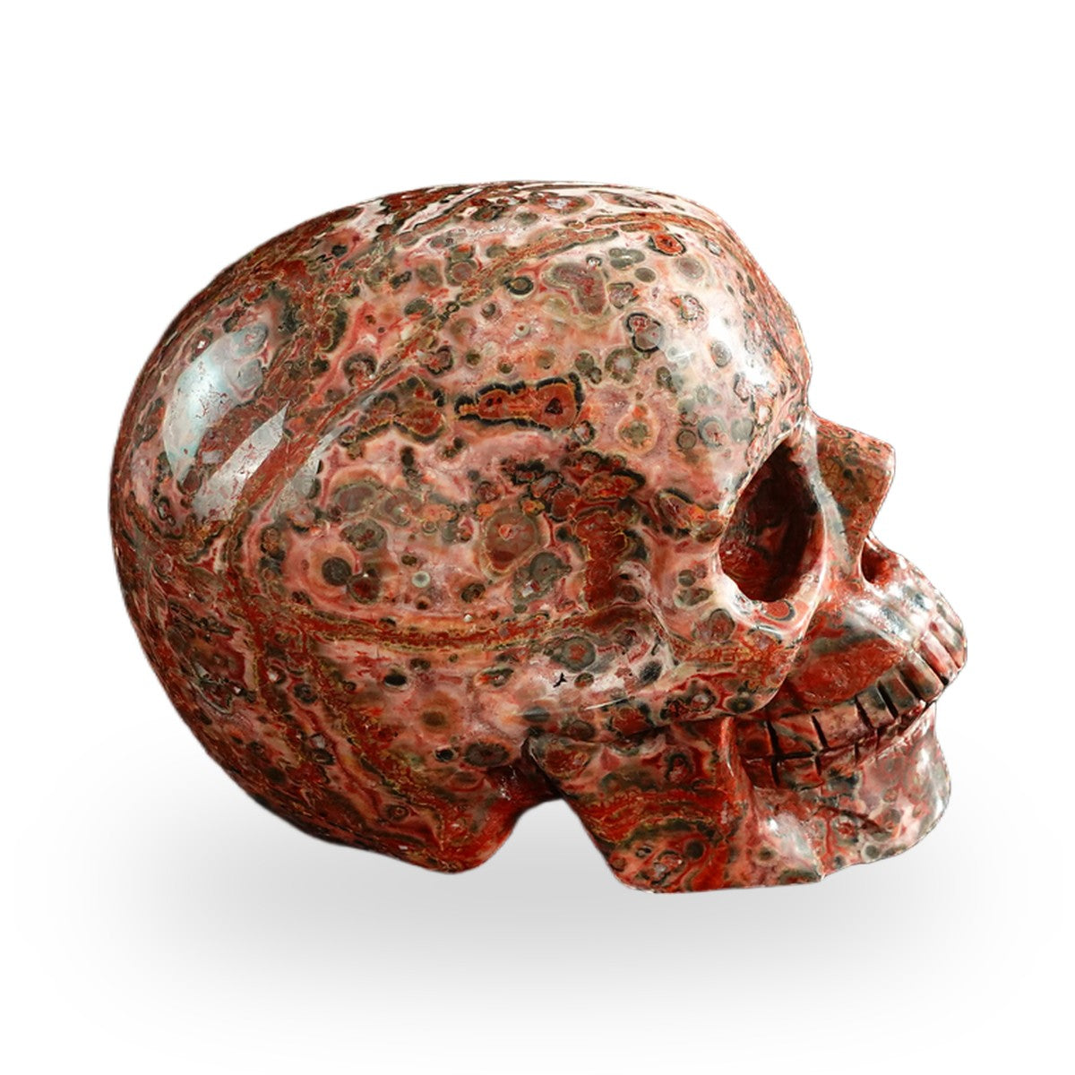 Red Leopard Skin Jasper crystal skull 3" SKH30LS14 photo 5