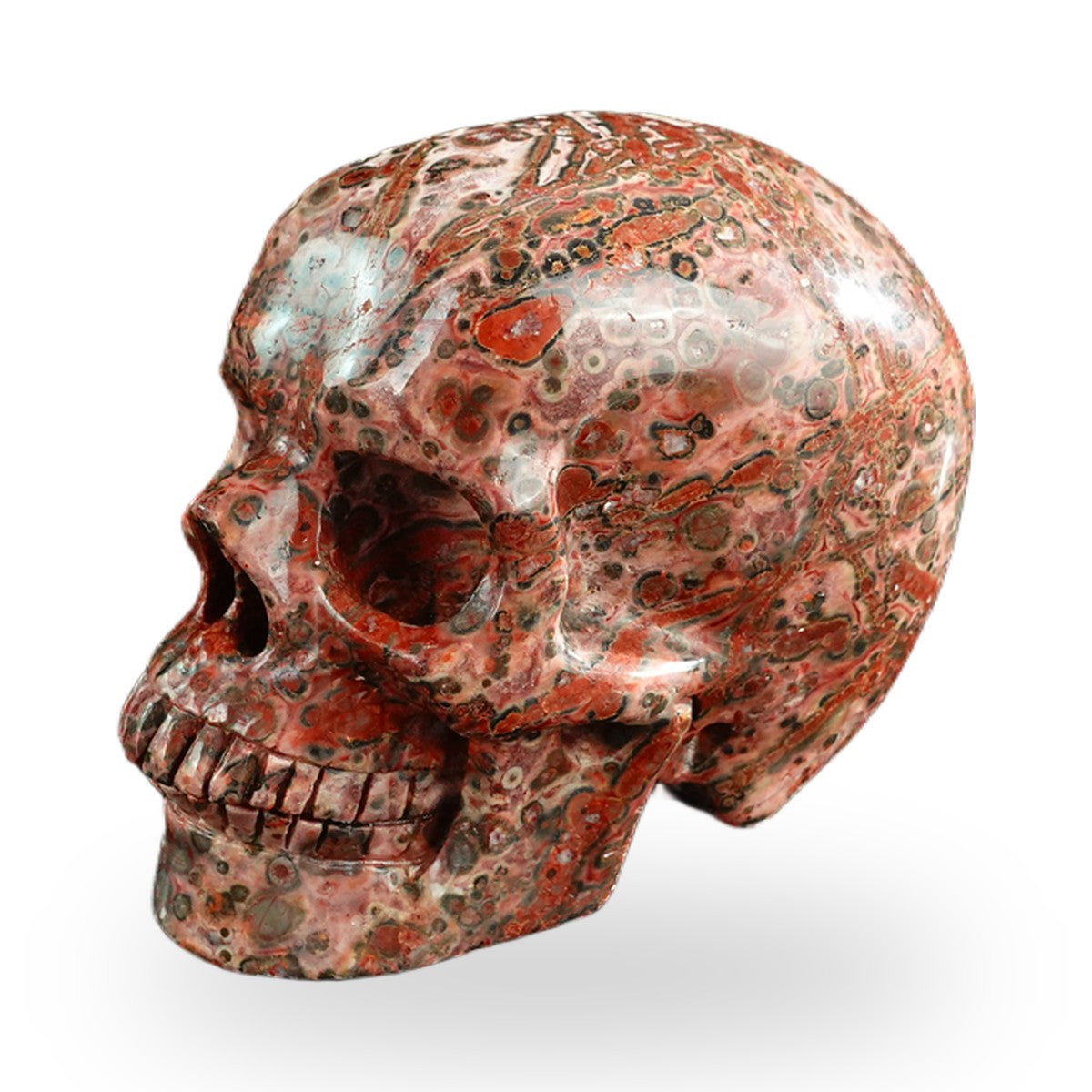 Red Leopard Skin Jasper crystal skull 3" SKH30LS14 photo 7