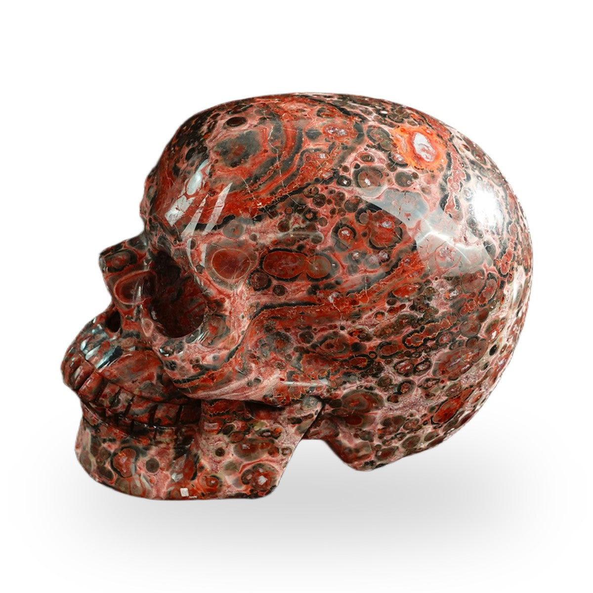 Red Leopard Skin Jasper crystal skull 3" SKH30LS16 photo 6