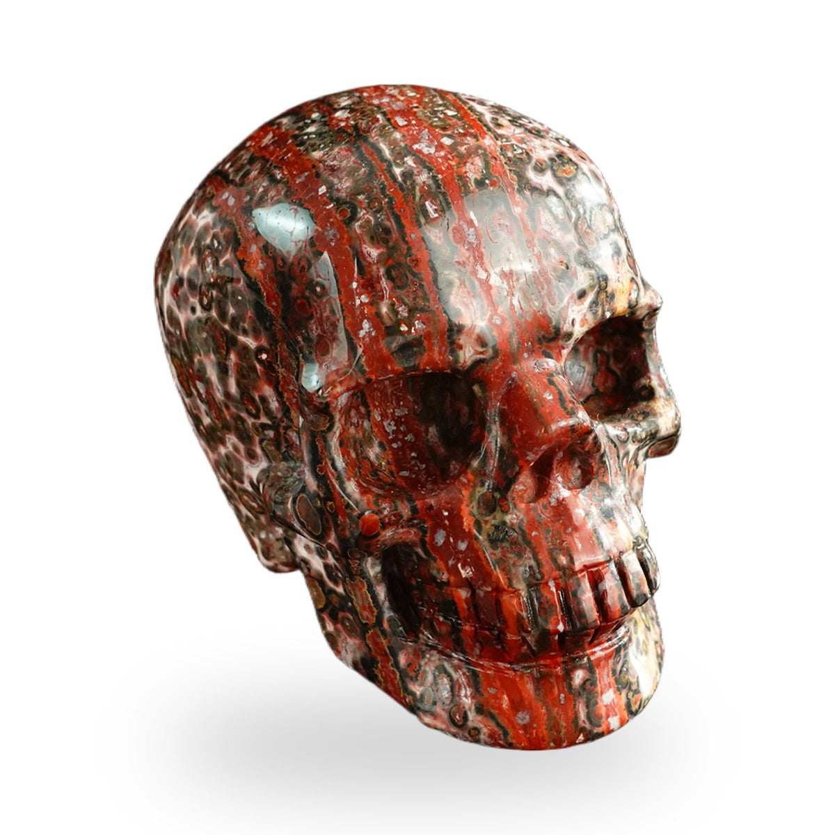 Red Leopard Skin Jasper crystal skull 3" SKH30LS17 photo 2
