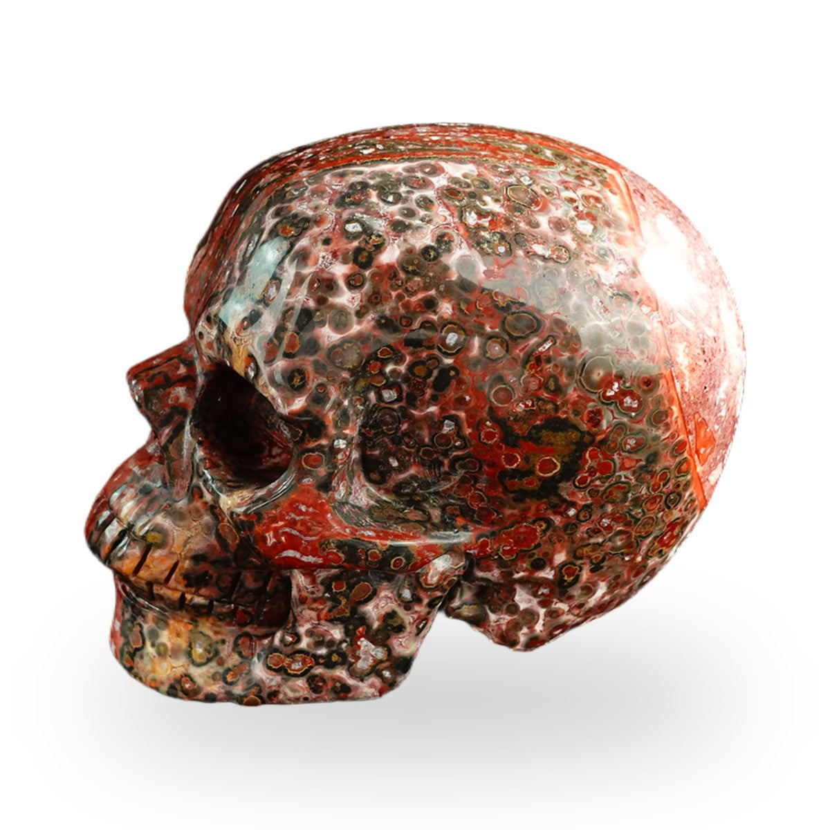 Red Leopard Skin Jasper crystal skull 3" SKH30LS17 photo 6